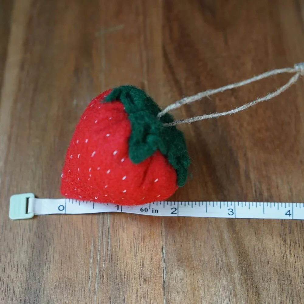 Hand Sewn Felt Strawberry Ornament